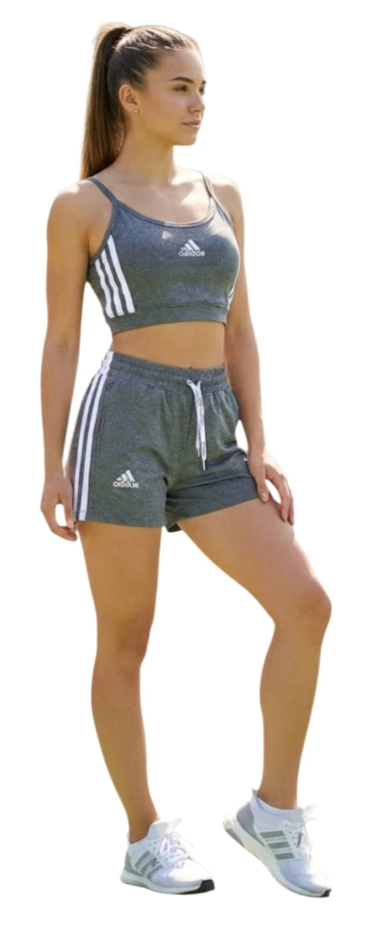 CONJUNTO ADIDAS MUJER FITNESS - TOP Y SHORT DEPORTIVO