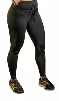 CALZA LARGA NEGRA LYCRA CON CORDÓN