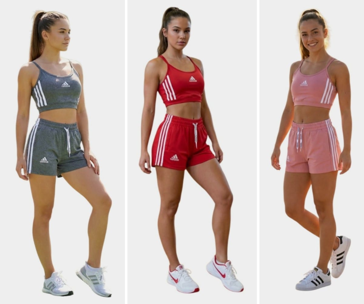 CONJUNTO ADIDAS MUJER FITNESS - TOP Y SHORT DEPORTIVO