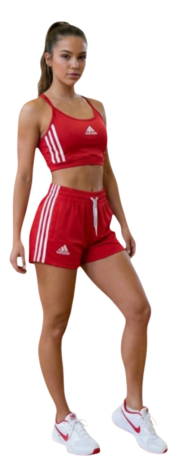 CONJUNTO ADIDAS MUJER FITNESS - TOP Y SHORT DEPORTIVO